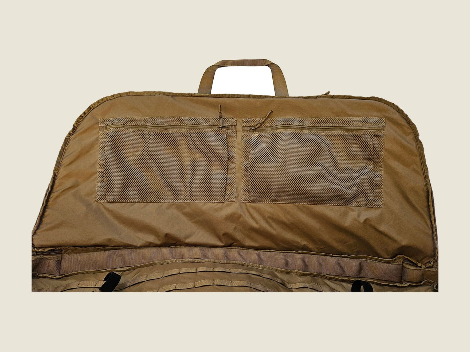 C1 Compound Bow Case, open showing internal mesh pockets