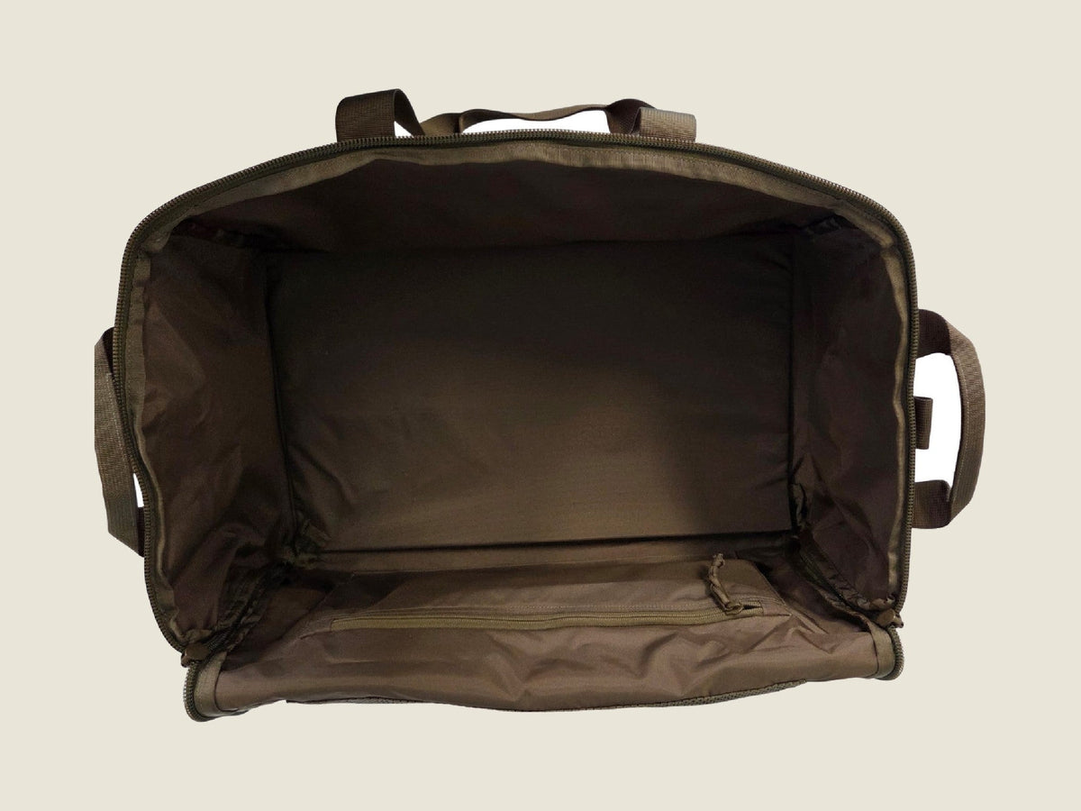 LT1 duffle bag, open showing the main compartment