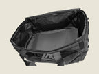 LT1 Light Traveller Duffle Bag in black, open showing the main compartment