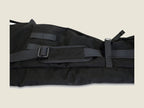 R1 bow case black, YKK zipper and webbing detail