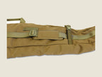 R1 bow case coyote brown, YKK zipper and webbing detail