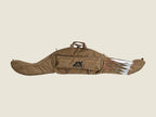 R2MP bow case coyote brown, full length with arrows loaded